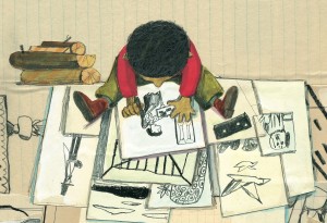 Melissa Sweet Illustration from A SPLASH OF RED